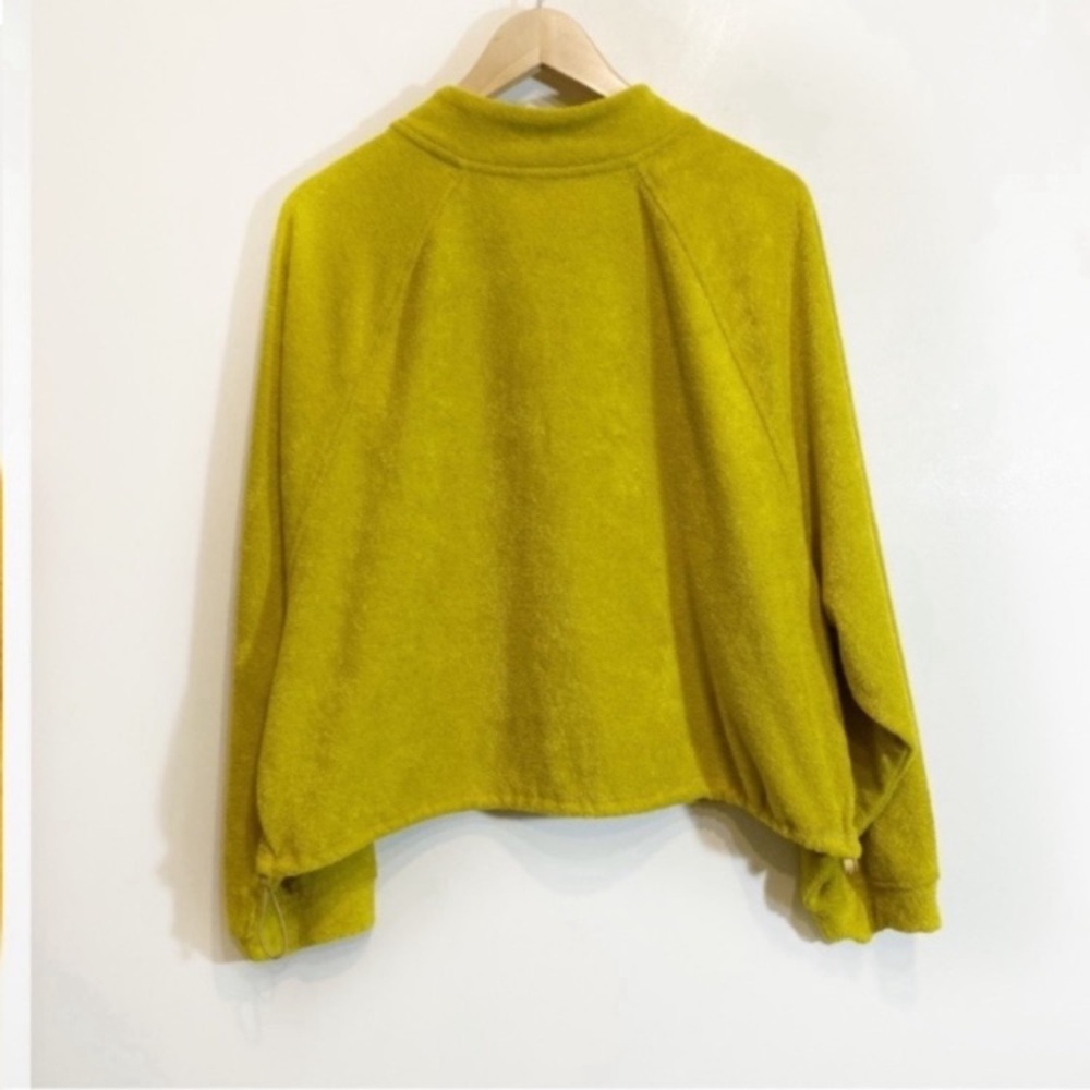 OldNavy Half Zip Up Terry Towel Fleece Sweater Size Large Chartreuse - Picture 3 of 10